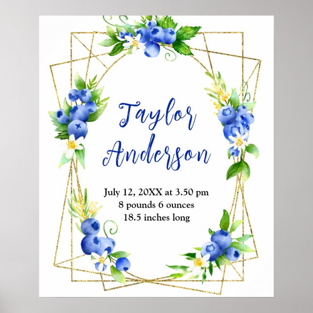 Póster Berry Sweet Blueberry Baby Stats (Frente)