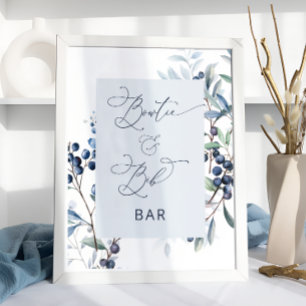 Póster Berry Sweet Blueberry Bowtie y Bib Bar Poster