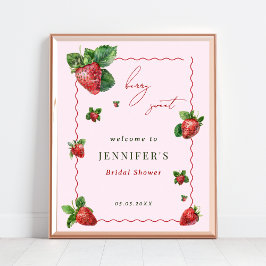 Póster Berry Sweet Bridal Shower Welcome Sign