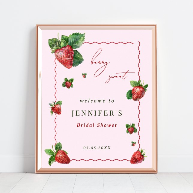Póster Berry Sweet Bridal Shower Welcome Sign (Subido por el creador)