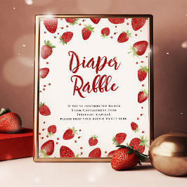 Póster Berry Sweet Diaper Raffle Rótulo Baby Shower