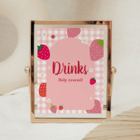 Berry Sweet Gingham Strawberry Baby Shower Bebe