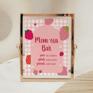 Póster Berry Sweet Gingham Strawberry Mom Osa Bar