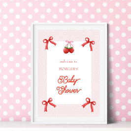 Póster Berry Sweet Pink Coquette Baby Shower
