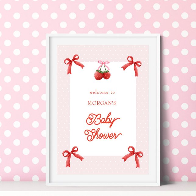 Póster Berry Sweet Pink Coquette Baby Shower (Subido por el creador)