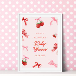 Póster Berry Sweet Pink Coquette Baby Shower