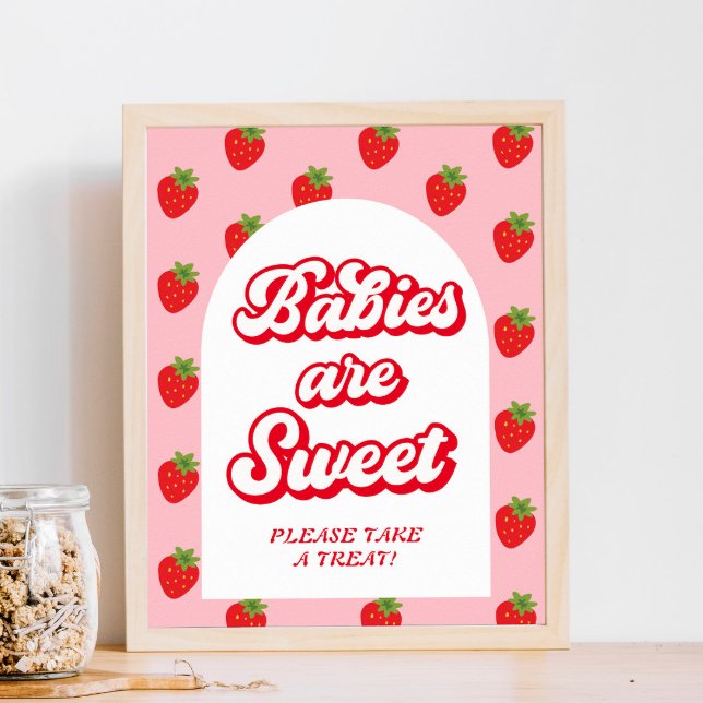 Póster Berry Sweet Strawberry Baby Shower Favor (Subido por el creador)