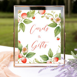 Póster Berry Sweet Strawberry Cards and Gifts Sign