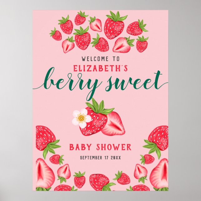 Póster Berry Sweet Strawberry Fiesta de bienvenida de Bab (Frente)