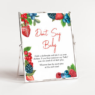 Póster Berry Sweet Summer Baby Shower no le digas a la be