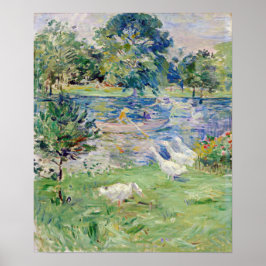 Póster Berthe Morisot - Chica en un bote con Geese
