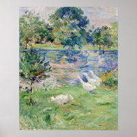 Berthe Morisot - Chica en un bote con Geese