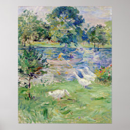 Póster Berthe Morisot - Chica en un bote con Geese
