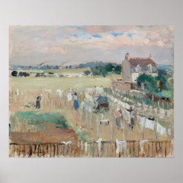 Póster Berthe Morisot - Colgando la ropa para secar