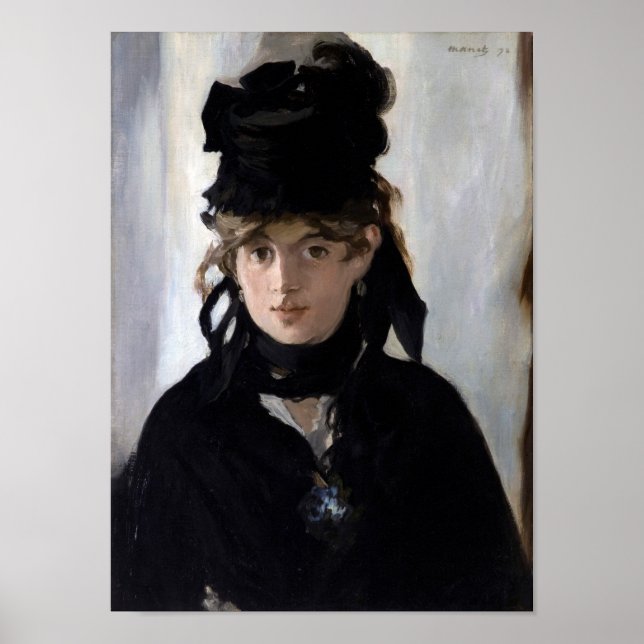 Póster Berthe Morisot con un Bouquet de violetas, Manet (Frente)