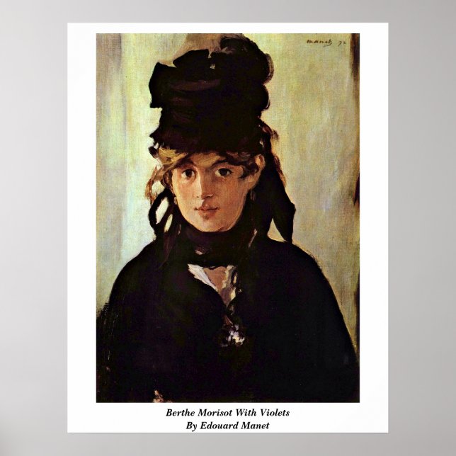 Póster Berthe Morisot Con Violetas De Edouard Manet (Frente)