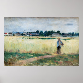 Póster Berthe Morisot - En el Wheatfield en Gennevillier
