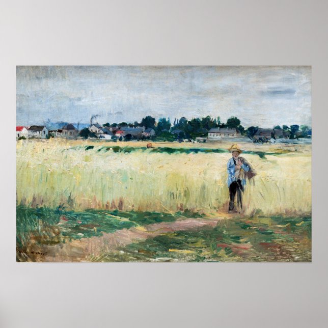 Póster Berthe Morisot - En el Wheatfield en Gennevillier (Frente)
