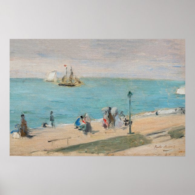 Póster Berthe Morisot - En la playa, Les Petites-Dalles (Frente)