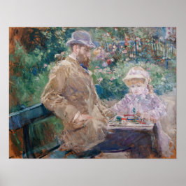 Póster Berthe Morisot - Eugene Manet con su hija