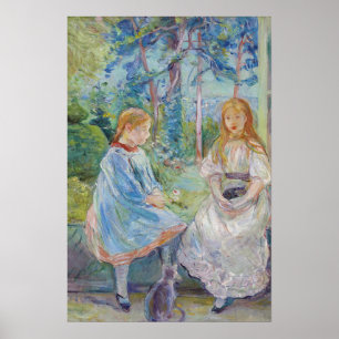 Póster Berthe Morisot - Jóvenes Chicas en la ventana