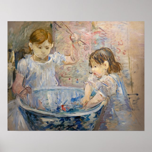 Póster Berthe Morisot - Niños en la Palangana (Frente)