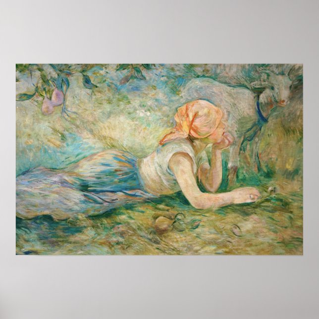 Póster Berthe Morisot - Pastora descansando (Frente)