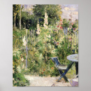 Póster Berthe Morisot - Rosas Tremieres Hollyhocks 1884