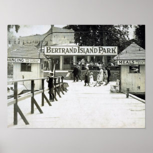 Póster Bertrand Island Park, parque de atracciones NJ, Vi