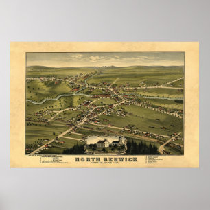 Póster Berwick del norte YO opinión panorámica 1877 de