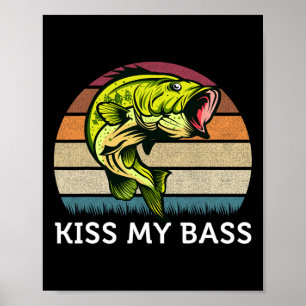 Póster Besa Mi Trasero Diseño De Pesca Vintage Lindo Tras