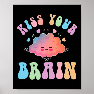 Póster Besa tu cerebro retro autismo especial de sensibil