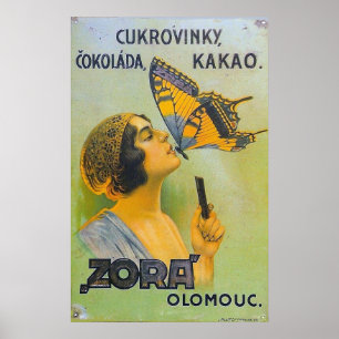 Póster Besada Por Un Anuncio De Chocolate Vintage De Mari