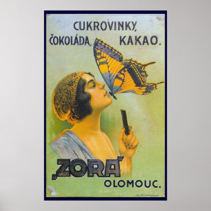 Póster Besada Por Un Anuncio De Chocolate Vintage De Mari