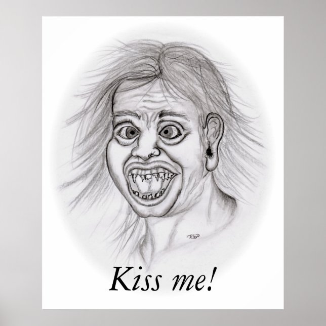 Póster ¡Bésame! - Bleistiftzeichnung (Frente)