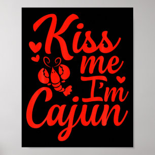 Póster Bésame Estoy Cajún Día de San Valentín Día de San
