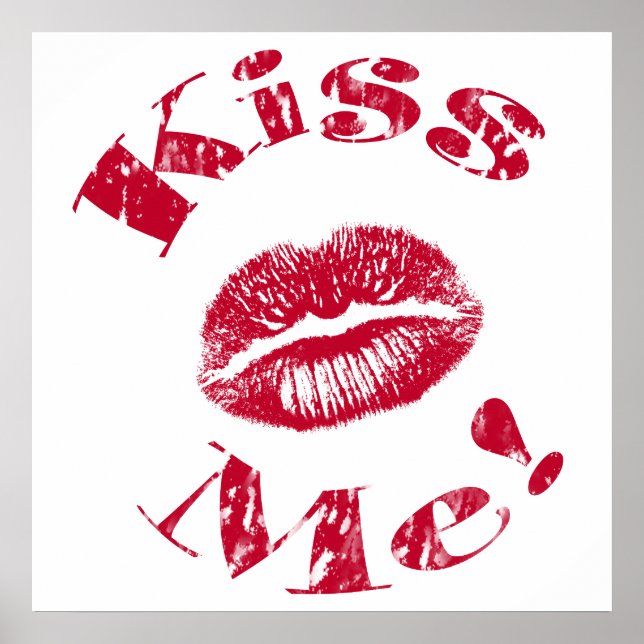 Póster ¡Bésame! Labios rojos (Frente)