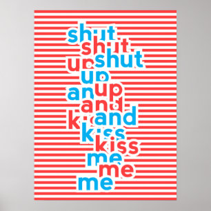 Póster Bésame, poder Chica, tipografía