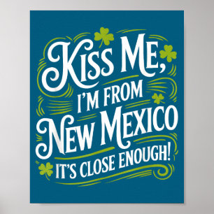 Póster Bésame Soy De Nuevo México Divertido Día De San Pa