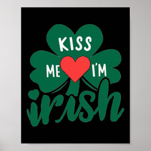Póster Bésame Soy Irlandés Trébol Día de San Patricio 1