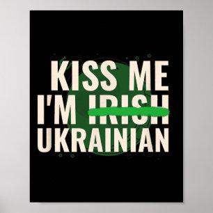 Póster Bésame Soy Irlandés Ucraniano - Divertido Ucrania