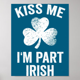 Póster Bésame soy parte irlandés día de san patricio dive