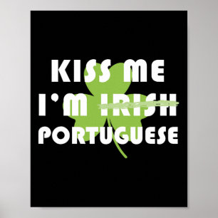Póster Bésame Soy Portugués No Irlandés Divertido St Patr