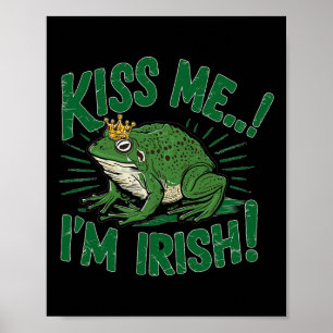 Póster Bésame Soy Príncipe Rana Irlandés Afortunado St Pa