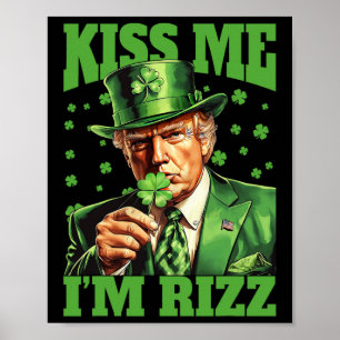 Póster Bésame soy Rizz Trump St Patricks Day Irlandés Luc
