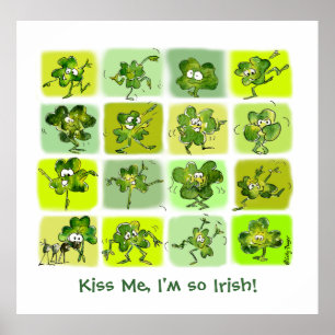 Póster Bésame soy tan irlandés - Personalizado lindo Sham