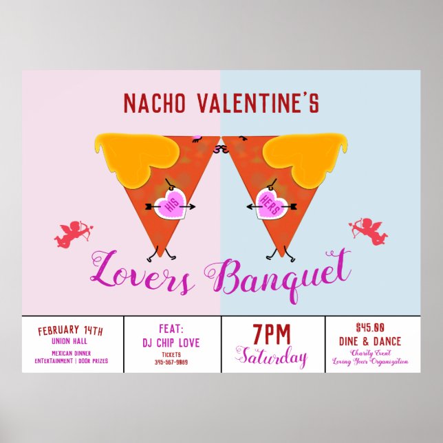 Póster Besando el anuncio de Nacho Valentine (Frente)