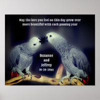Besando loros lindo regalo Boda personalizado