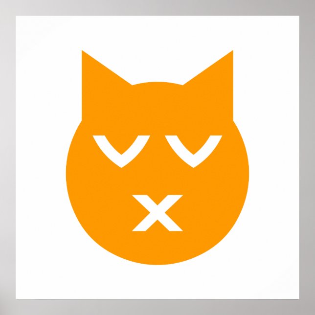 Póster Besándose con gato de Emoji de ojos cerrados (Frente)