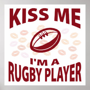 Póster Béseme que soy un jugador del rugbi